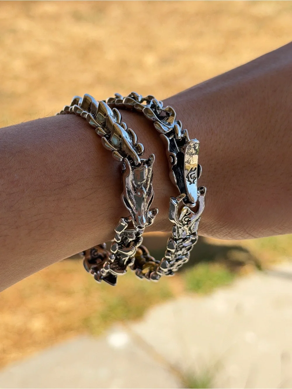 Silver Dragon Scale Bracelet